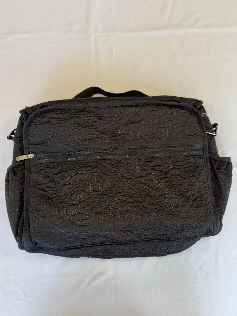 LeSportsac Black Floral Diaper Bag Backpack